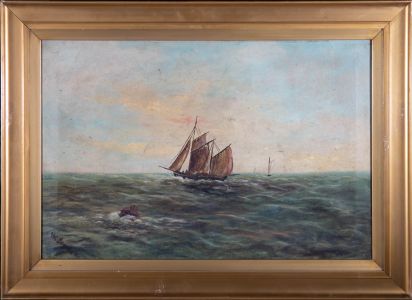 William H. Sugden - Late 19th Century Oil, Sailing