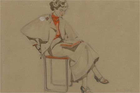 Marjorie Cox (1915-2003) - Mid 20th Century Watercolour, A Moment To Read