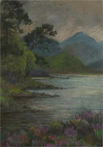 Mid 20th Century Pastel - Mountain and Lake View