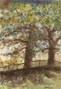 Mid 20th Century Watercolour - Two Trees