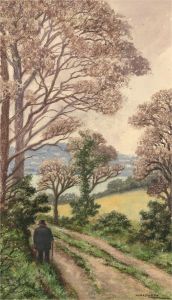Attrib. William Arthur Martin (1899-1988) - Watercolour, A Walk in the Country