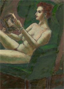 Frederick P. Cooke (1896-1978) - Mid 20th Century Oil, Figure on Green Sofa
