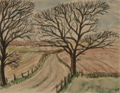 Frederick P. Cooke (1896-1978) - 1948 Watercolour, Fields