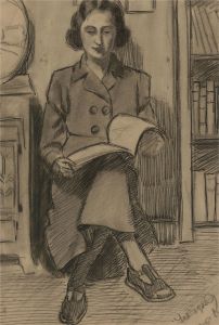Frederick P. Cooke (1896-1978) - 1949 Charcoal Drawing, Reading