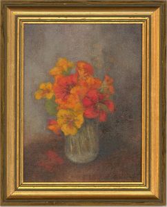 Norah Robinson - 1986 Oil, Nasturtiums