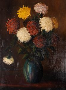 W. Lambregts - 1916 Oil, Chrysanthemums