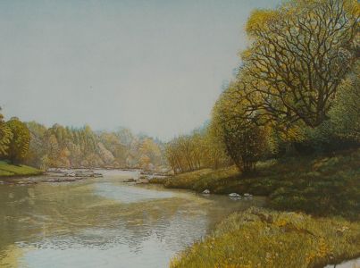 Frances St Clair Miller - Contemporary Aquatint, Spring On The River Wye II