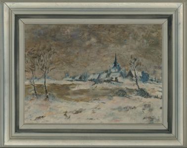 Bonnet - Contemporary Oil, A Wintry Landscape