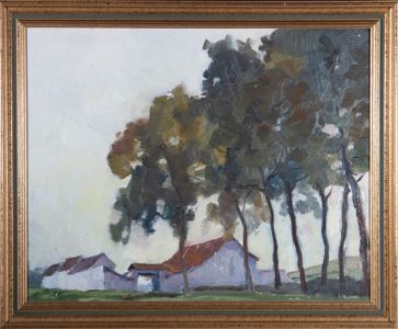 20th Century Oil - Rural Houses and Trees