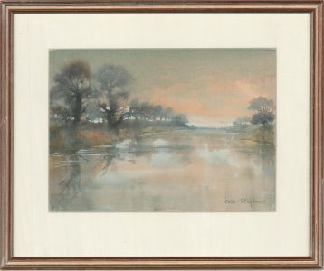 B. Stephens - 20th Century Watercolour, River Scene with Trees