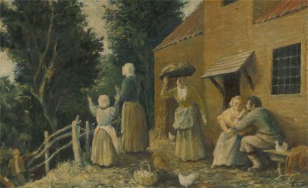 D.H. - Late 19th Century Oil, Pastoral Scene