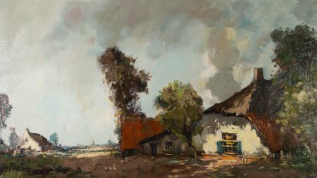 Henri Joseph Pauwels (1903-1983) - Mid 20th Century Oil, Belgian Farm