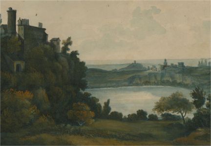 A Pair of Early 19th Century Gouache Paintings - Castle Landscapes