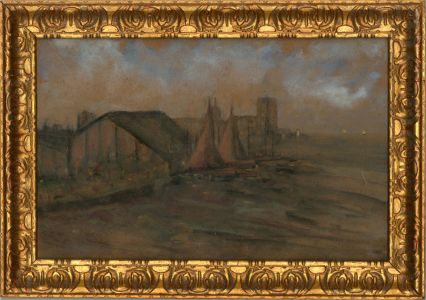 20th Century Watercolour - Industrial Docks