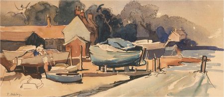 P. Ashby - Signed Mid 20th Century Watercolour, The Boat Yard