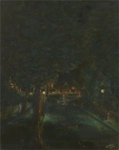 R. White - 1964 Oil, Streets At Night