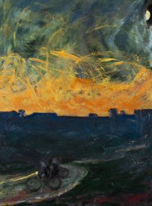 D. Little - 2010 Acrylic, Landscape with Cyclists