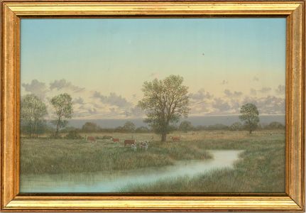 Nicholas Mace (b.1949) - 20th Century Oil, River Landscape with Cattle