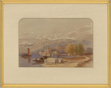 Late 19th Century Watercolour - Italian Lakeside