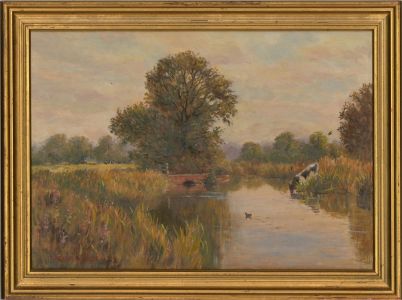 Trevor Glover - 20th Century Oil, Evening on the Itchen