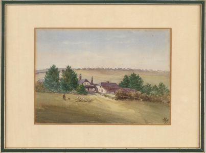 S.R.G. - 1887 Watercolour, The Bustard, near Chippenham