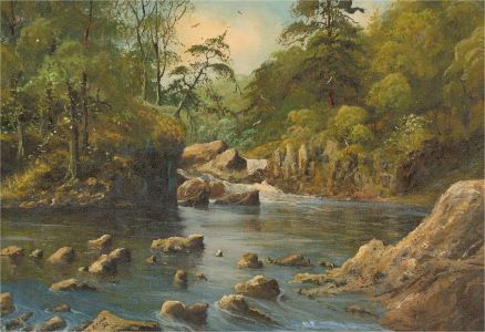 Ron Ritchie (b.1965) - 1992 Oil, River in the Forest