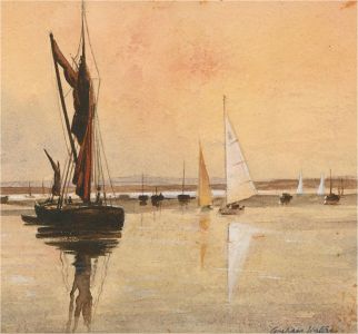Mid 20th Century Watercolour - Sailing at Grafham Water