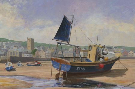 J.A. Pusey - Double-Sided 1998 Oil, St Ives, Cornwall
