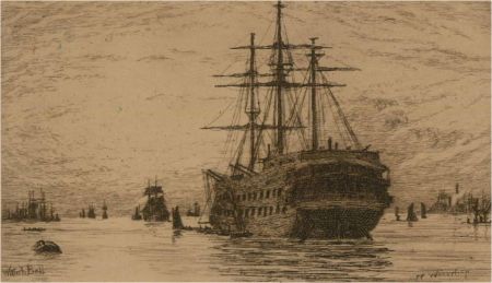 Wilfrid Williams Ball RE ROI (1853-1917) - Etching Miniature, Off Woolwich