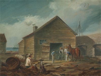 Thomas Baines FRGS (1820-1875) - 1848 Oil, Port Elizabeth