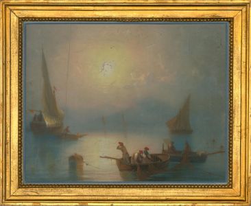 Circle of La Pira (1839-1870) - Mid 19th Century Gouache, Italian Fishing Boats