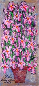 Royston Du Maurier-Lebeck - 2021 Mixed Media, Cacophony Of Irises