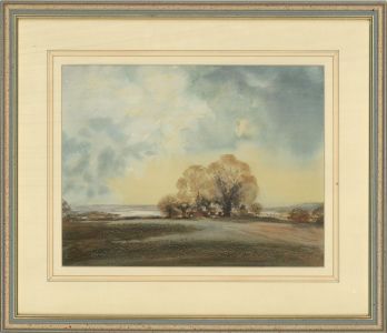 L.V. Evans - 20th Century Watercolour, Autumnal Fields