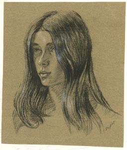 Hyman Segal RBA (1914-2004) - Charcoal Drawing, Portrait of a Girl