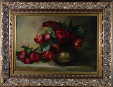 Early 20th Century Oil - Red Roses
