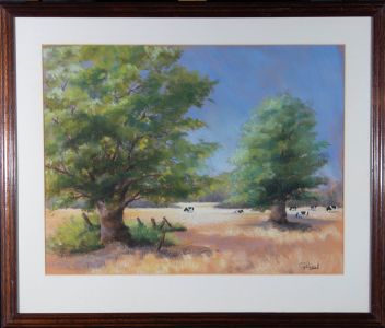 Christine G. Russell SWA (b.1952) - Contemporary Pastel, Grazing in a Meadow