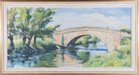 Helen Weir - 1966 Oil, Tadpole Bridge, Cotswolds