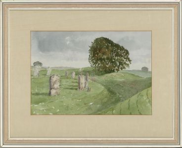George Wickham - Contemporary Watercolour, Avebury Stone Circle
