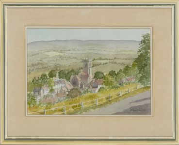George Wickham - Contemporary Watercolour, Summer Evening In Shaftesbury