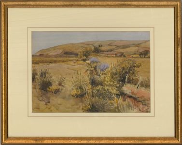 20th Century Watercolour - Devon Landscape View