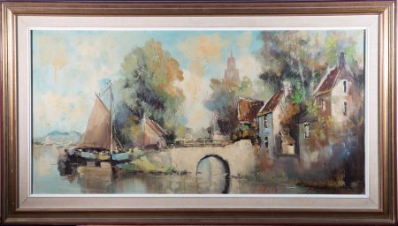 Jan Rolands (1913-1998) - 20th Century Oil, River Scene
