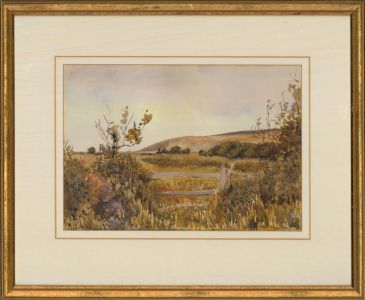 H. Kibbler - 1923 Watercolour, Wroxham Fields
