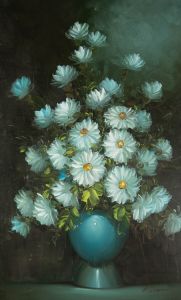 H. Simpson - Contemporary Oil, Blue Daisies