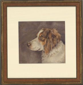 P. Leveson - 1929 Watercolour, Springer Spaniel