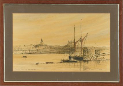 Anthony N. Blackman ARCA - 1982 Pen and Ink Drawing, Rochester Skyline
