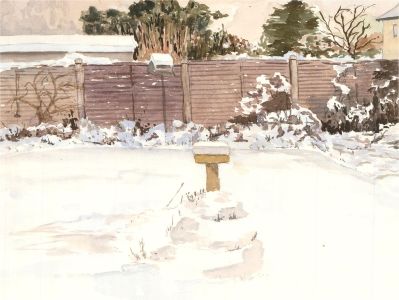 Gwyneth Willitt - Contemporary Watercolour, Garden in Winter