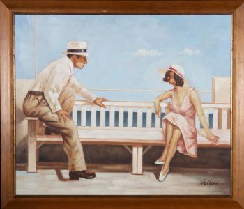 Style of Jack Vettriano - Contemporary Oil, The Meeting