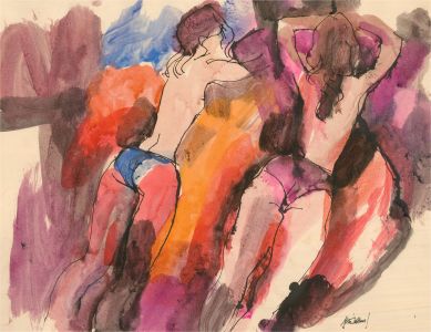 Peter Collins ARCA - 20th Century Watercolour, Sunbathing