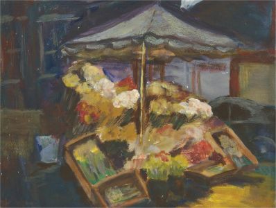 Jennifer Anderson - 20th Century Acrylic, The Flower Stall
