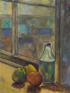 Jennifer Anderson - 20th Century Oil, Still Life with Bottle and Apples